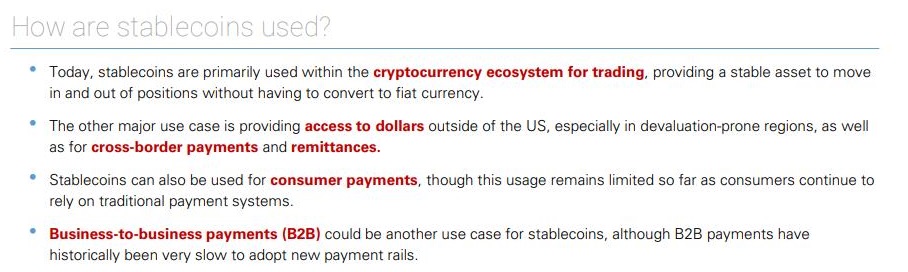 How are stablecoins used